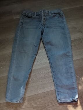 Express High-Rise Light Blue Button-Fly Jeans
